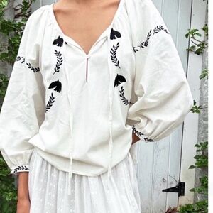 Embroidered White Blouse